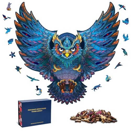 Dongzhen Holzpuzzle Erwachsene Wooden Puzzle ColorEagle Bunt Einzigartige Tierform Puzzle 200 Teile,Lernspielzeug Familienspielsammlung Geburtstagsgeschenk(Größe:26X26.8CM) von Dongzhen