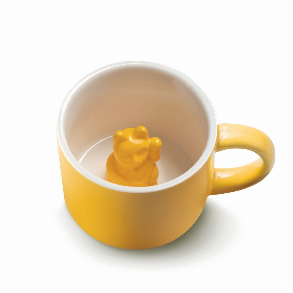 Donkey Tasse Maneki Neko Lucky Mug deep yellow von Donkey Products