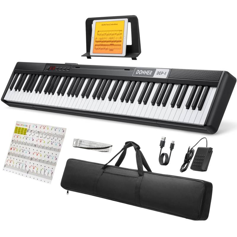 DONNER DEP-1 Digitalpiano, Klavier + Keyboardständer von Donner Music - DE