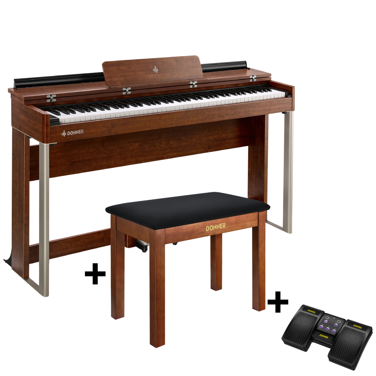 Donner DDP-200 MK2 Digitalpiano, DDP-200 MK2 Piano / Piano + Klavierbank + Page Turner von Donner Music - DE