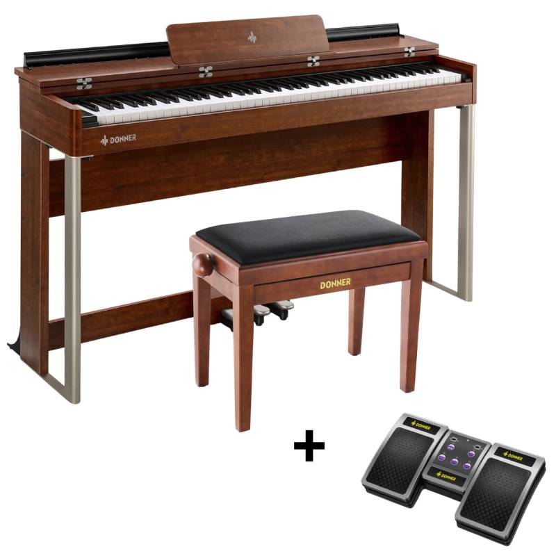 Donner DDP-200 MK2 Digitalpiano, DDP-200 MK2 Piano / Piano + höhenverstellbare Bank + Page Turner von Donner Music - DE