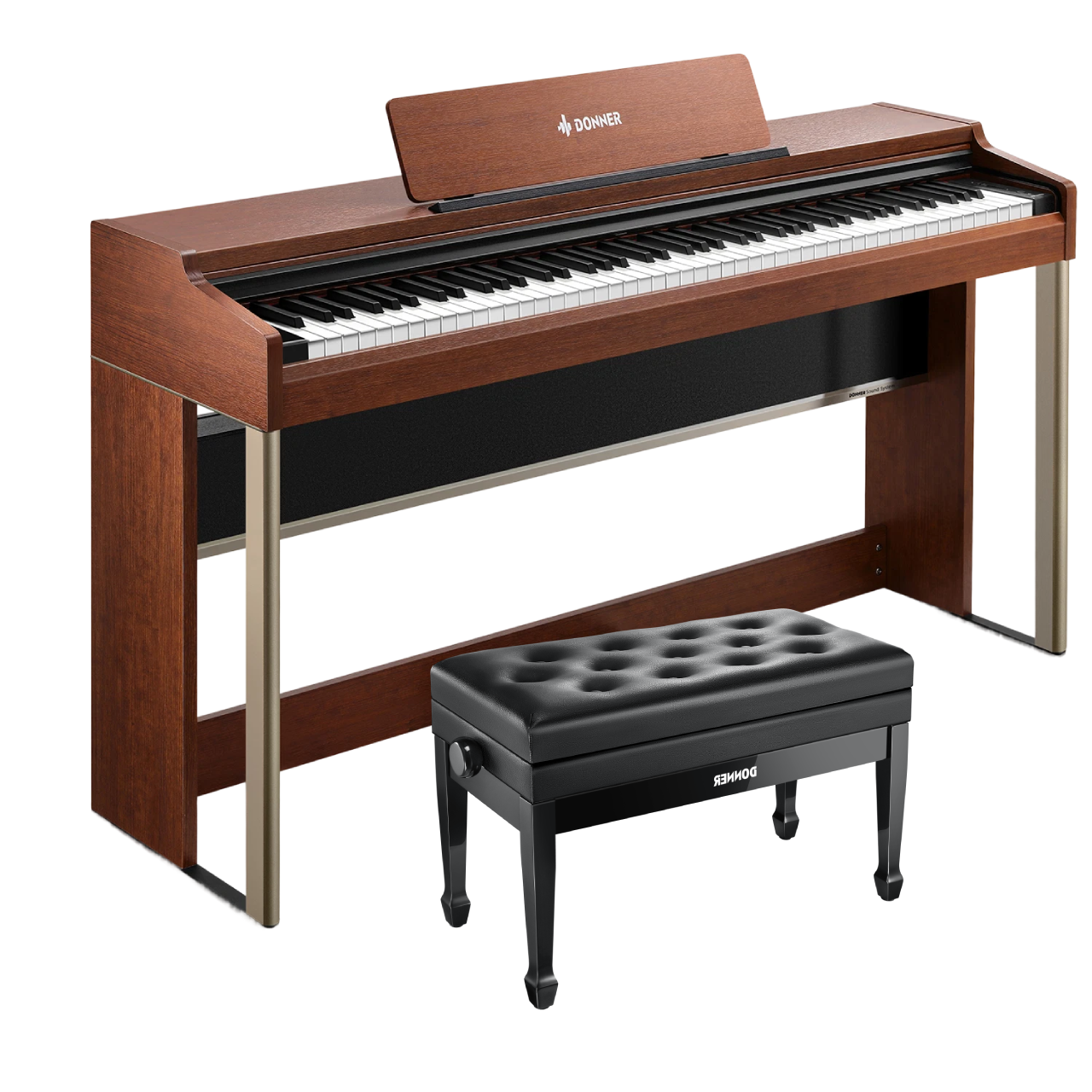 Donner DDP-200 PRO 88 Tasten Hammertastatur gewichtetes Digitalpiano Standard, Dunkelbraun / Piano + Duet höhenverstellbare Bank Donner DDP-200 PRO 88 Tasten Hammertastatur gewichtetes Digitalpiano Standard, Dunkelbraun / Piano + Duet höhenverstellbare Bank von Donner Music - DE
