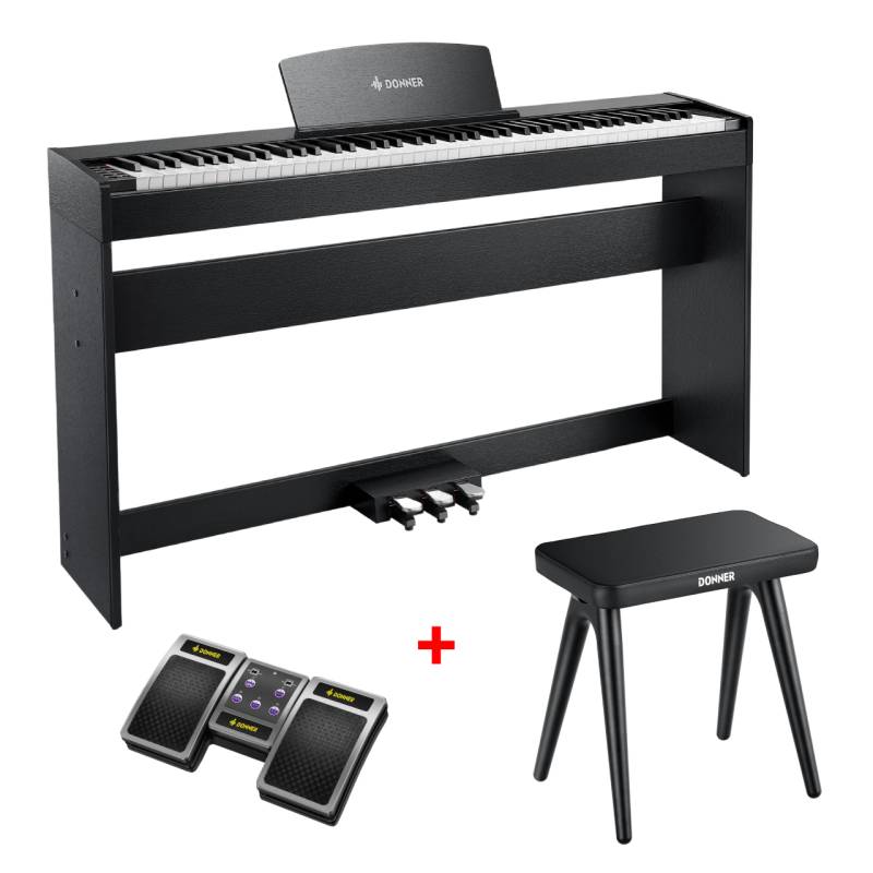 Donner DDP-50 88 Tasten Gewichtetes Digitalpiano, Schwarz / Piano + Klavierbank + Page Turner Donner DDP-50 88 Tasten Gewichtetes Digitalpiano, Schwarz / Piano + Klavierbank + Page Turner von Donner Music - DE