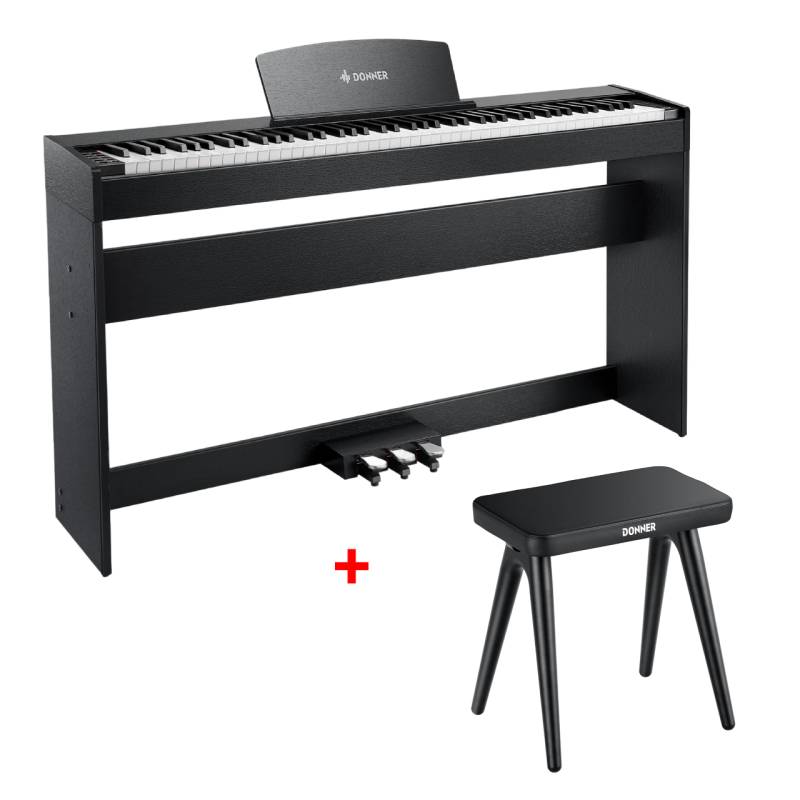 Donner DDP-50 88 Tasten Gewichtetes Digitalpiano, Schwarz / Piano + Klavierbank Donner DDP-50 88 Tasten Gewichtetes Digitalpiano, Schwarz / Piano + Klavierbank von Donner Music - DE