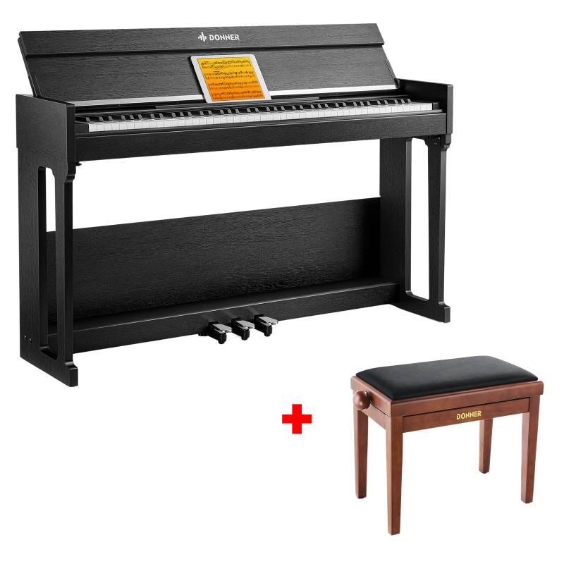 Donner DDP-90 PRO Voll Gewichtetes Digitalpiano für Zuhause, Piano + höhenverstellbare Bank von Donner Music - DE