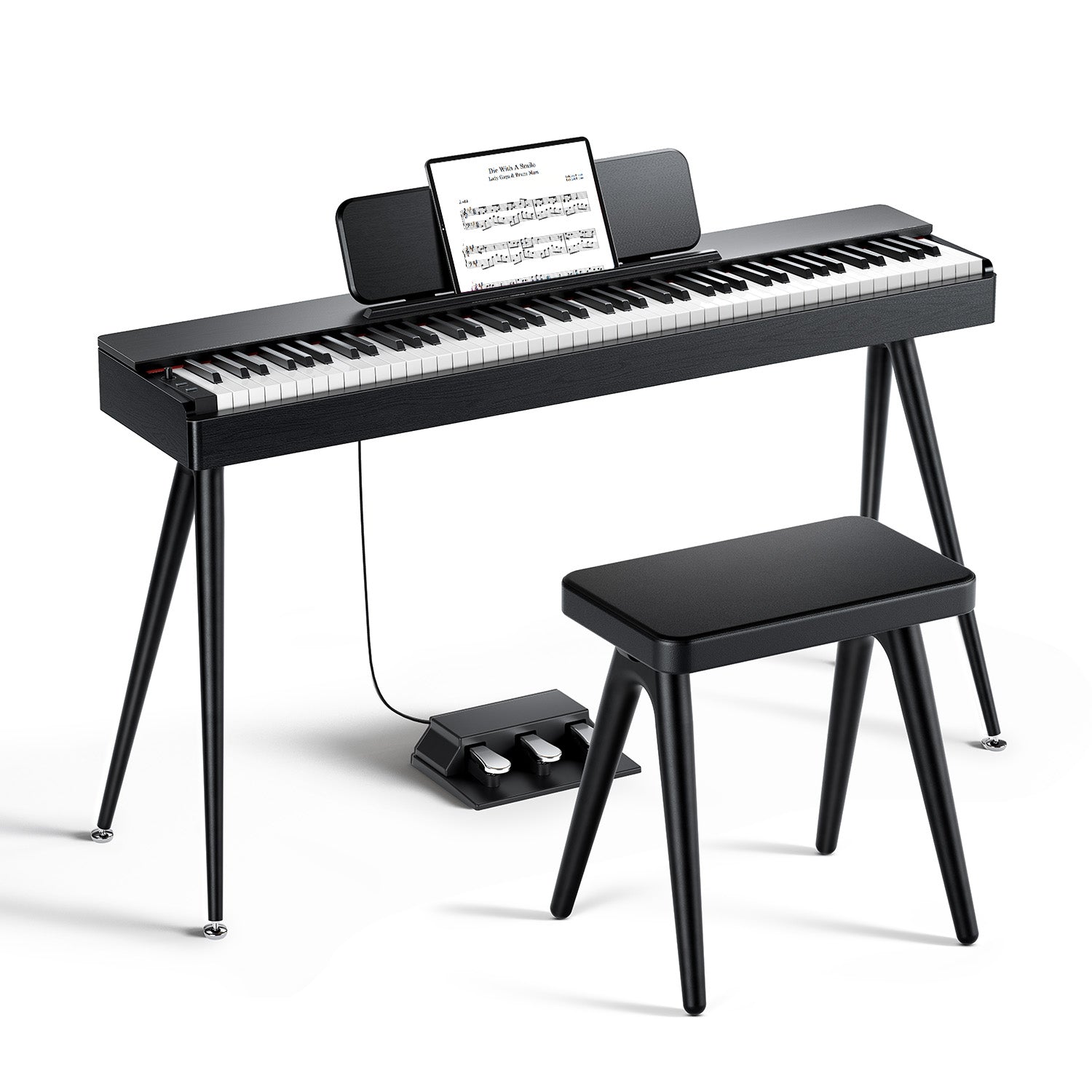 Donner OURA S100: Digitalpiano, 88 gewichtete Tasten, Schwarz / Klavier + Bank (offizielles Spiel) von Donner Music - DE
