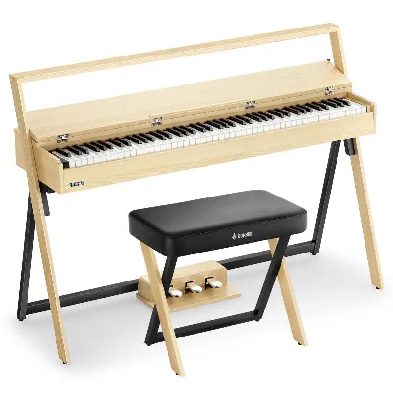 Donner OURA™ R300 88-Tasten-Digitalpiano, perfekt für zu Hause, Helle Holzfarbe / Klavier + Bank【Offizielles Paket】 von Donner Music - DE