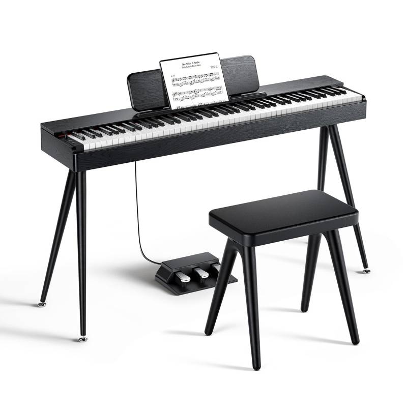 Donner OURA S100: Digitalpiano, 88 gewichtete Tasten, Klavier + Bank (offizielles Spiel) von Donner Music - DE