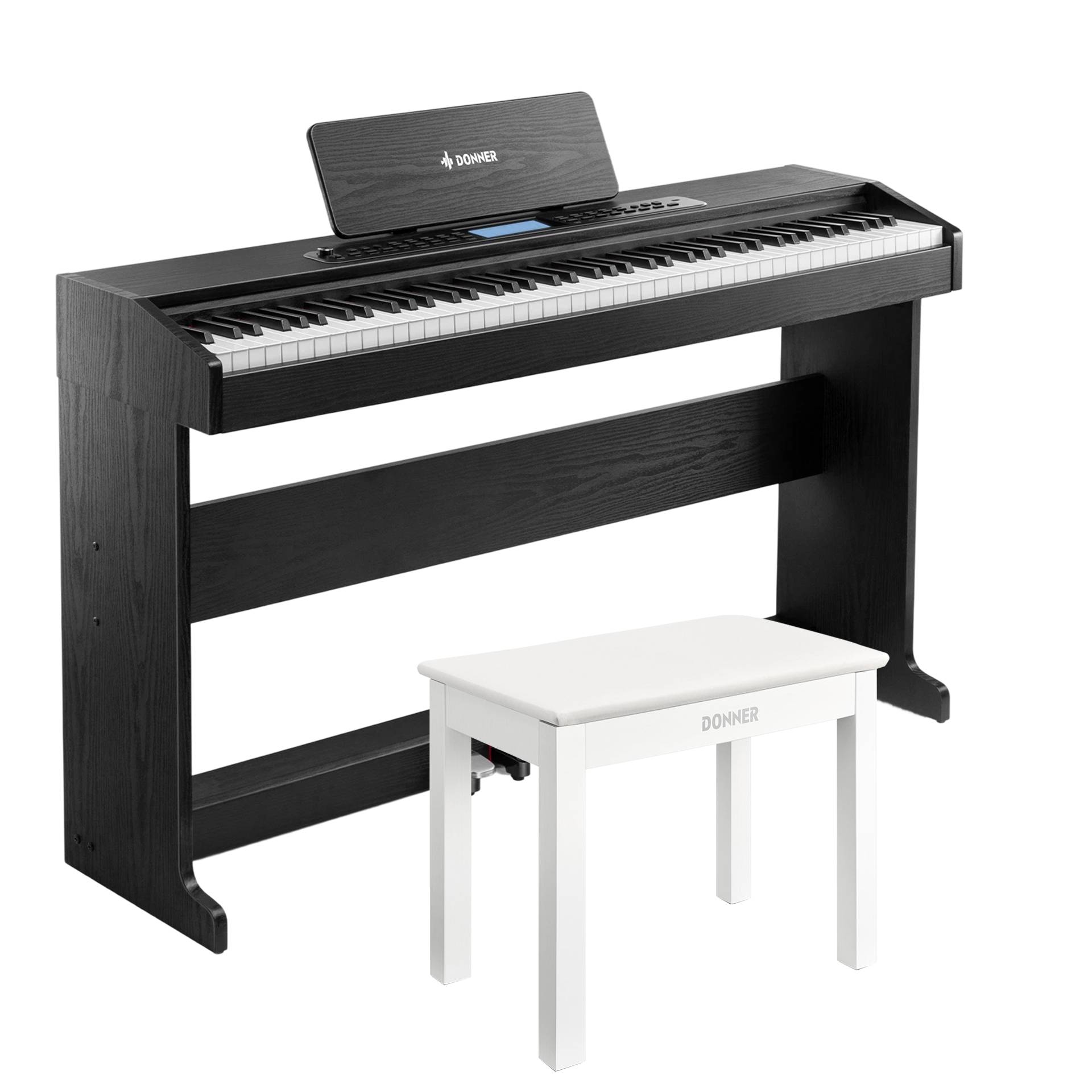 【Vorbestellung】Donner DDP-95 Gewichtete Tastatur Digital Piano【Versand am 20. Dezember】, Schwarz / Klavier + weiße Bank 【Vorbestellung】Donner DDP-95 Gewichtete Tastatur Digital Piano【Versand am 20. Dezember】, Schwarz / Klavier + weiße Bank von Donner Music - DE