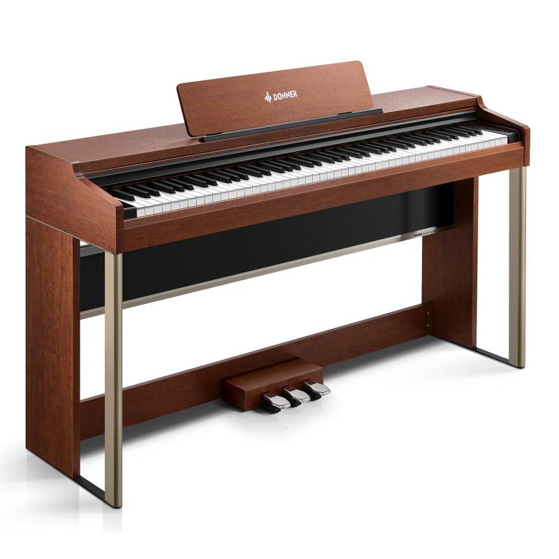 Donner DDP-200 PRO 88 Tasten Hammertastatur gewichtetes Digitalpiano Standard, Dunkelbraun / Klavier von Donner Music - DE