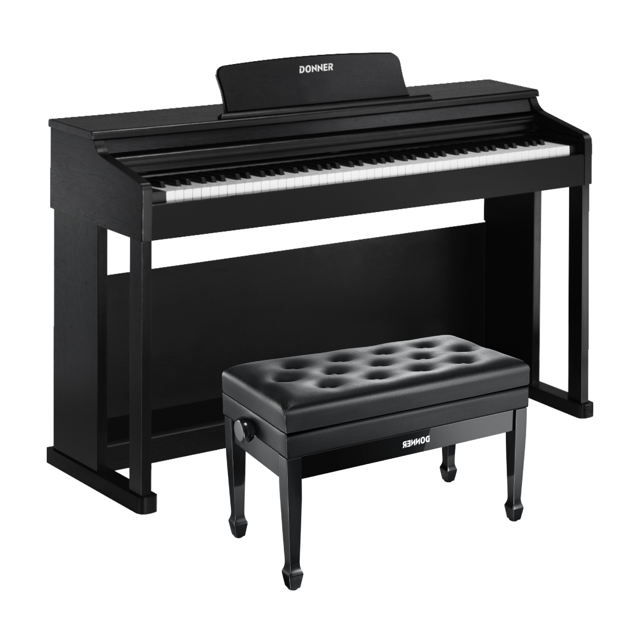 Donner DDP-100 Home Digitalpiano mit 88 Hammermechanik Tasten, Schwarz / Piano + Duet höhenverstellbare Bank Donner DDP-100 Home Digitalpiano mit 88 Hammermechanik Tasten, Schwarz / Piano + Duet höhenverstellbare Bank von Donner