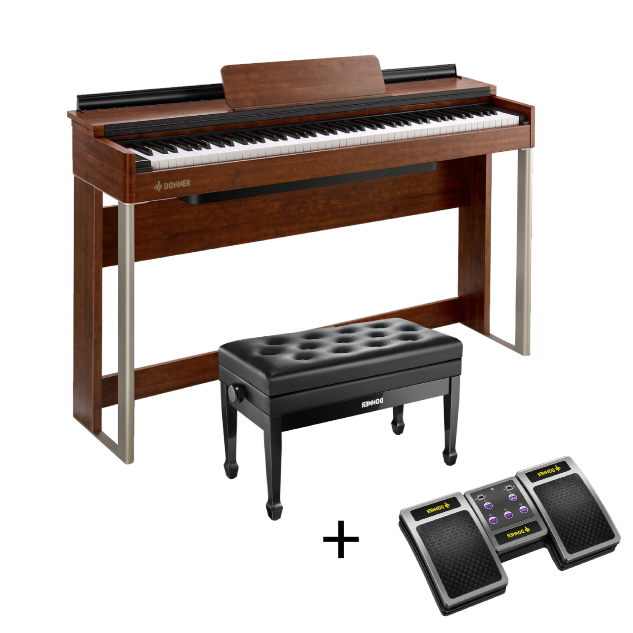 Donner DDP-200 Digital Piano mit 88 gewichteten Tasten, Piano + Duet höhenverstellbare Bank + Page Turner Donner DDP-200 Digital Piano mit 88 gewichteten Tasten, Piano + Duet höhenverstellbare Bank + Page Turner von Donner