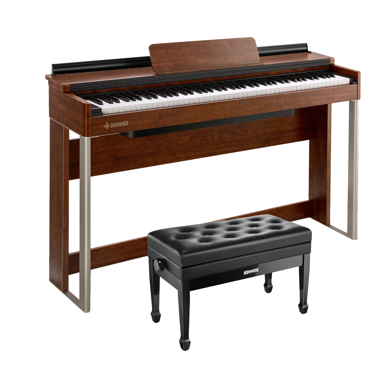 Donner DDP-200 Digital Piano mit 88 gewichteten Tasten, Piano + Duet höhenverstellbare Bank Donner DDP-200 Digital Piano mit 88 gewichteten Tasten, Piano + Duet höhenverstellbare Bank von Donner