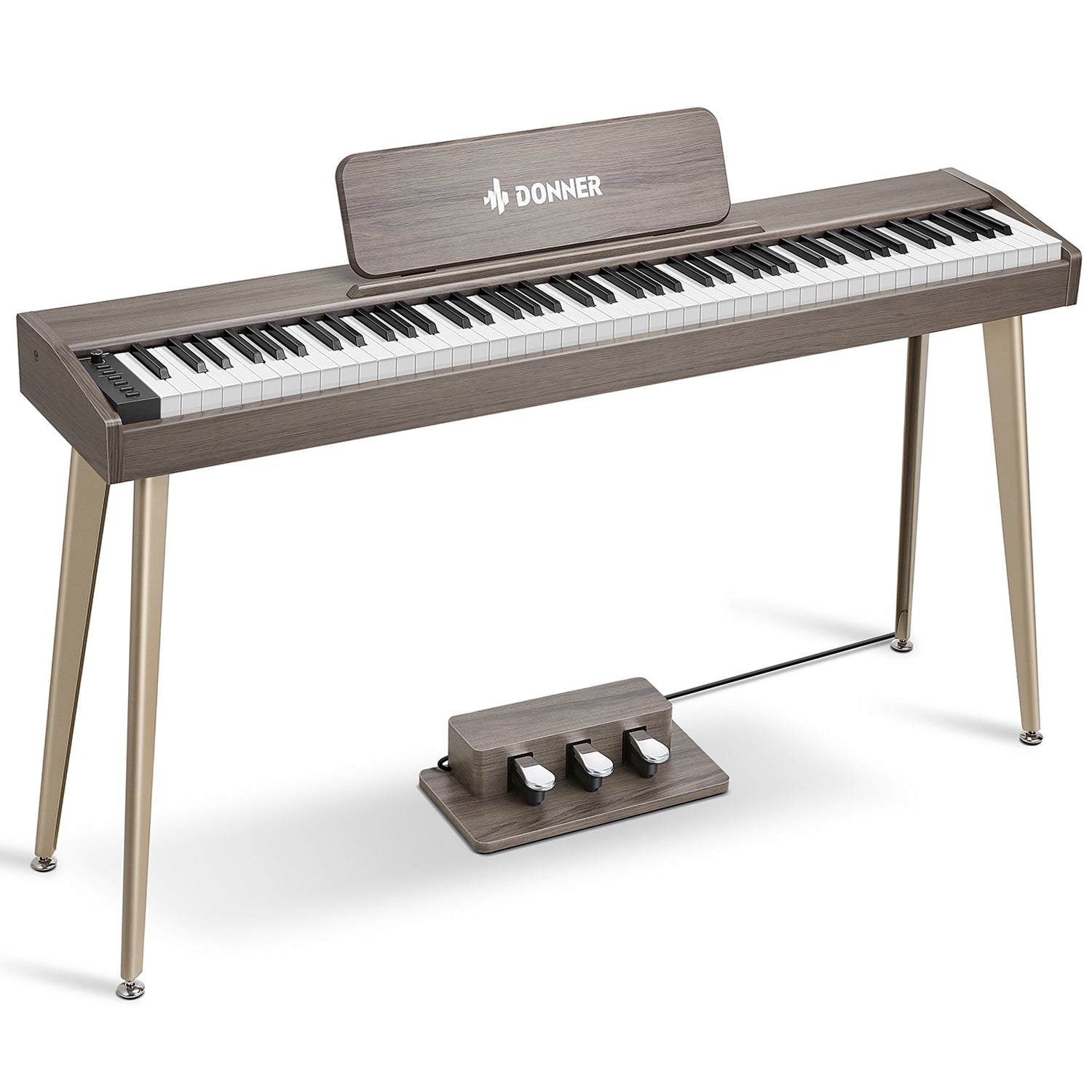 Donner DDP-60 Digitalpiano - Grau-Braun / Piano von Donner
