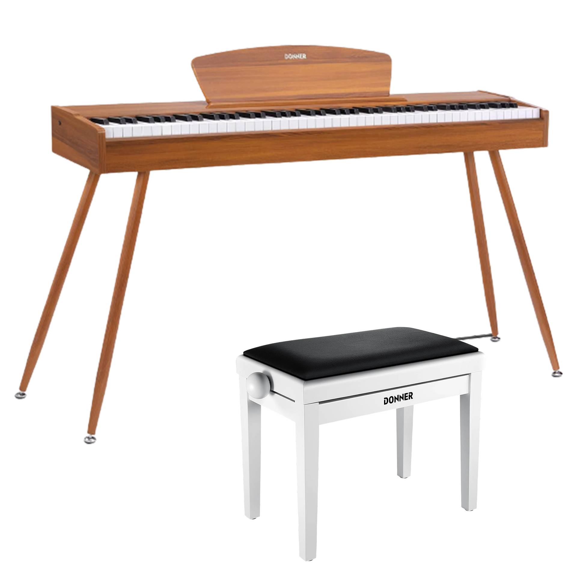 Donner DDP-80 Holzstil 88 Tasten Digitalpiano, Natürlich / Piano + Weiß Matt Höhenverstellbare Bank Donner DDP-80 Holzstil 88 Tasten Digitalpiano, Natürlich / Piano + Weiß Matt Höhenverstellbare Bank von Donner