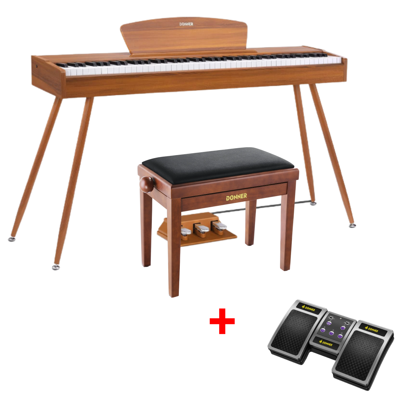 Donner DDP-80 Holzstil 88 Tasten Digitalpiano, Natürlich / Piano + höhenverstellbare Bank + Page Turner Donner DDP-80 Holzstil 88 Tasten Digitalpiano, Natürlich / Piano + höhenverstellbare Bank + Page Turner von Donner
