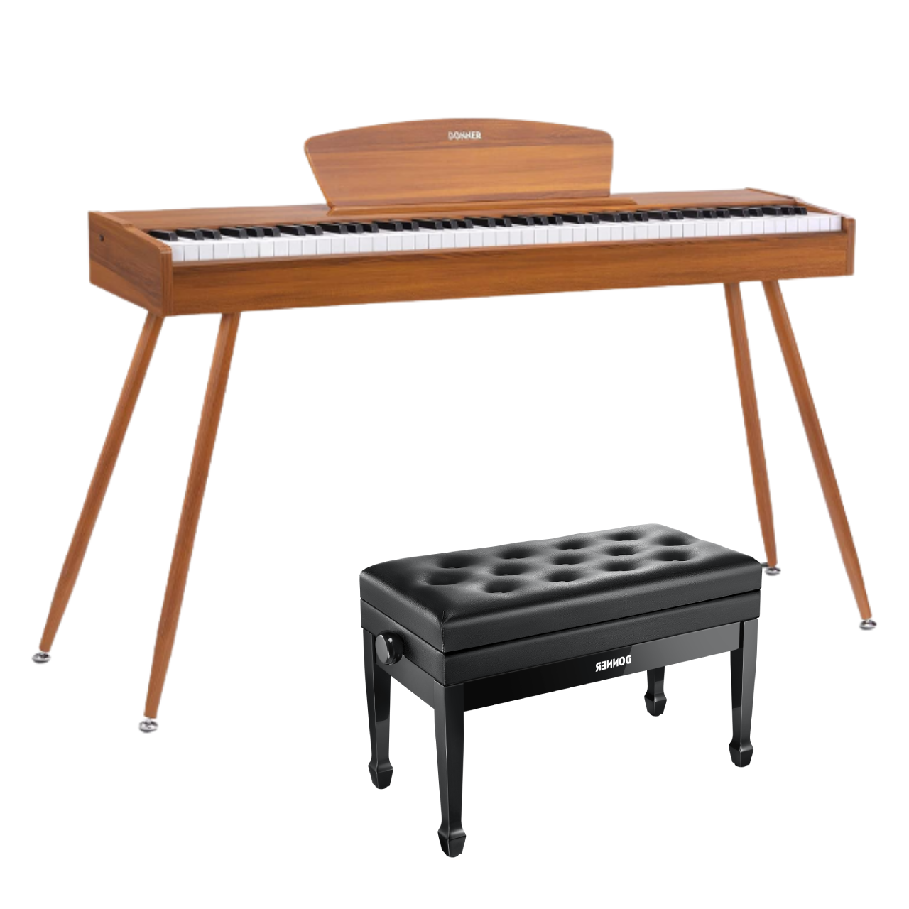 Donner DDP-80 Holzstil 88 Tasten Digitalpiano, Natürlich 【Akustische Aufrüstung】 / Piano + Duet höhenverstellbare Bank Donner DDP-80 Holzstil 88 Tasten Digitalpiano, Natürlich 【Akustische Aufrüstung】 / Piano + Duet höhenverstellbare Bank von Donner