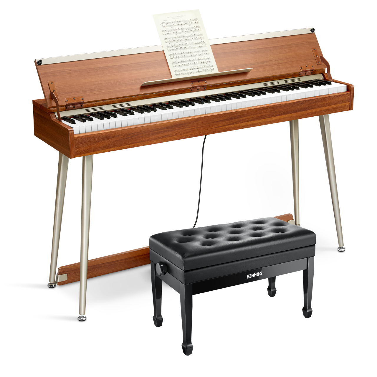Donner DDP-80 Plus Epiano Keyboard Holzstil Digitalpiano, Piano + Duet höhenverstellbare Bank Donner DDP-80 Plus Epiano Keyboard Holzstil Digitalpiano, Piano + Duet höhenverstellbare Bank von Donner