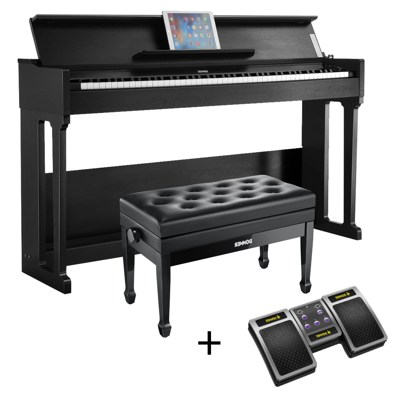 Donner DDP-90 Home Digitalpiano mit 88 Tasten, Piano + Duet höhenverstellbare Bank + Page Turner Donner DDP-90 Home Digitalpiano mit 88 Tasten, Piano + Duet höhenverstellbare Bank + Page Turner von Donner
