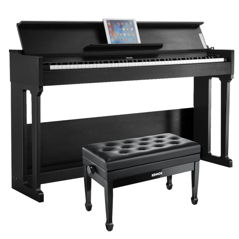 Donner DDP-90 Home Digitalpiano mit 88 Tasten, Piano + Duet höhenverstellbare Bank von Donner