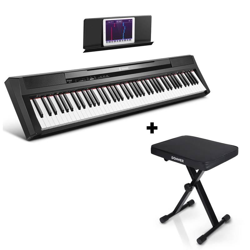 Donner DEP-10 Digital Piano Keyboard 88 Tasten Halbgewichteten, Piano + X-Förmig Klavierhocker Donner DEP-10 Digital Piano Keyboard 88 Tasten Halbgewichteten, Piano + X-Förmig Klavierhocker von Donner