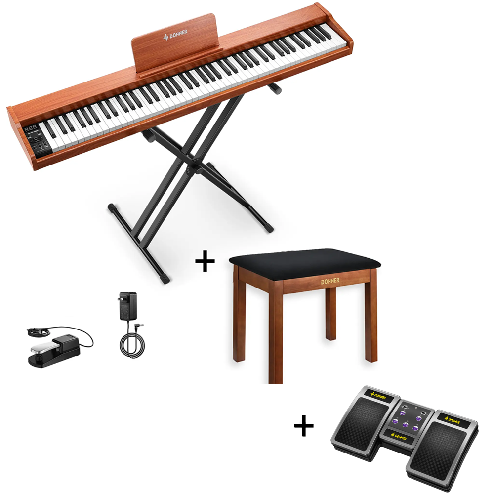 【Vorverkauf】Donner DEP-1S Digitalpiano Halbgewichtete E-Piano Tastatur im Holzstil - Versand am 25. Mai, Piano + Klavierbank Braun + Page Turner 【Vorverkauf】Donner DEP-1S Digitalpiano Halbgewichtete E-Piano Tastatur im Holzstil - Versand am 25. Mai, Piano + Klavierbank Braun + Page Turner von Donner