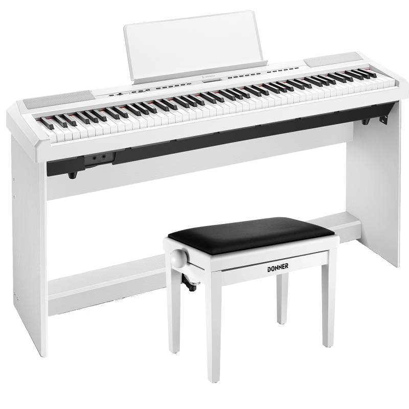 Donner DEP-20S E-Piano 88 Epiano Keyboard Hammermechanik Gewichteten Anfänger Digital Piano, Weiß / E-Piano + Weiß Matt Höhenverstellbare Bank Donner DEP-20S E-Piano 88 Epiano Keyboard Hammermechanik Gewichteten Anfänger Digital Piano, Weiß / E-Piano + Weiß Matt Höhenverstellbare Bank von Donner