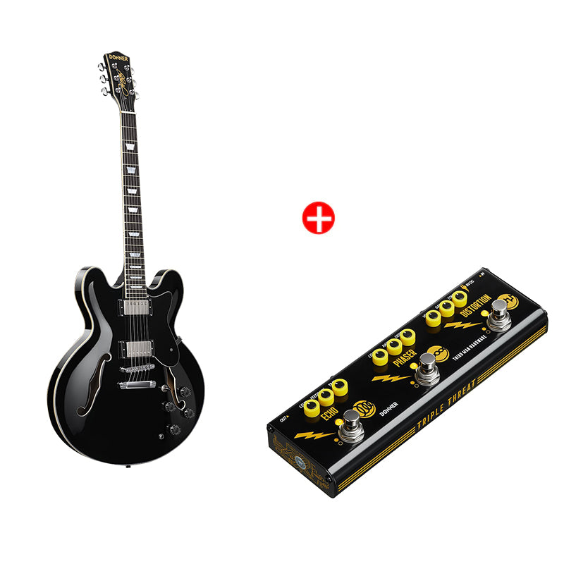 Donner DJP-1000 Jazz-E-Gitarre, DJP-1000D / Gitarre + JW Pedal Donner DJP-1000 Jazz-E-Gitarre, DJP-1000D / Gitarre + JW Pedal von Donner