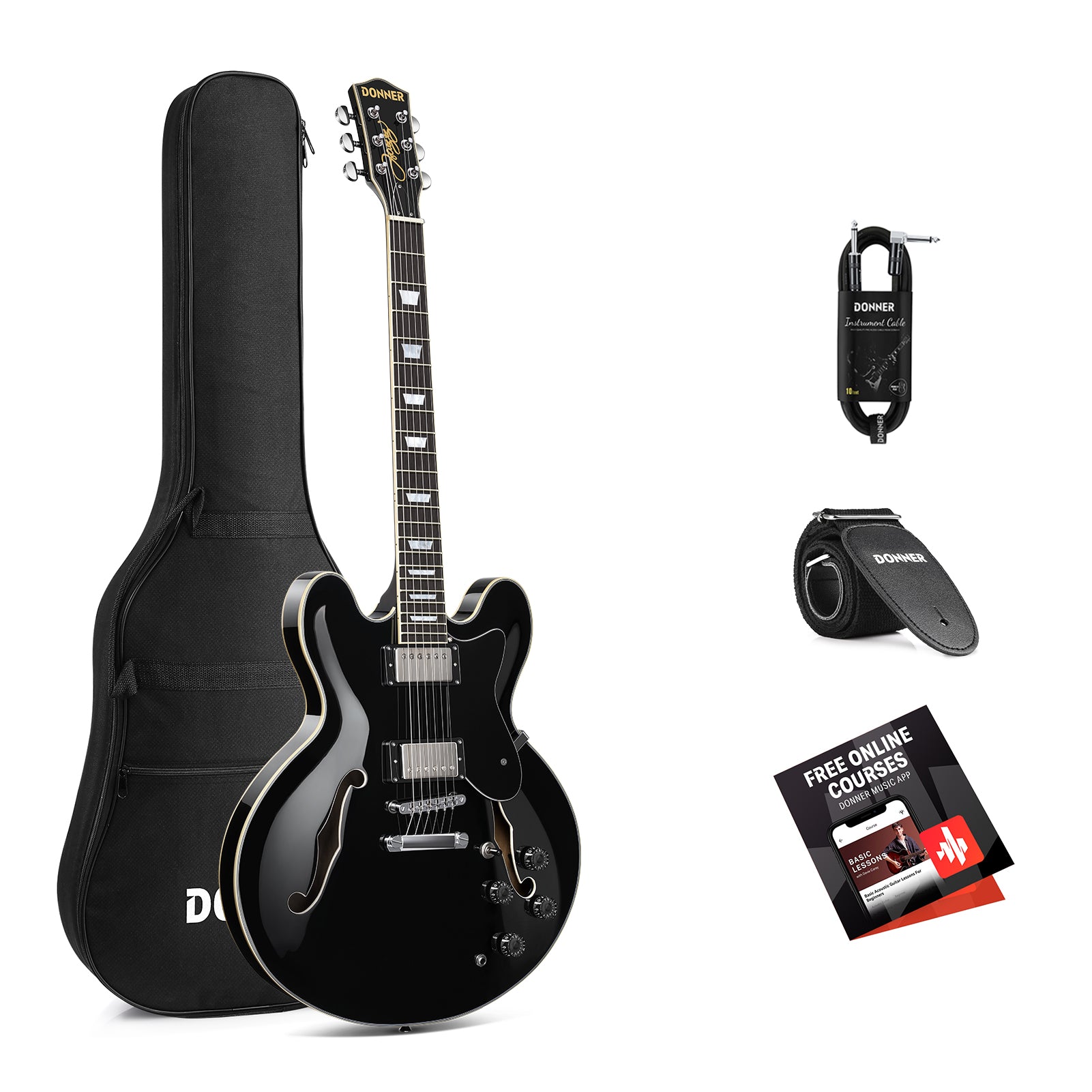 Donner DJP-1000 Jazz-E-Gitarre, DJP-1000D / Gitarre Donner DJP-1000 Jazz-E-Gitarre, DJP-1000D / Gitarre von Donner