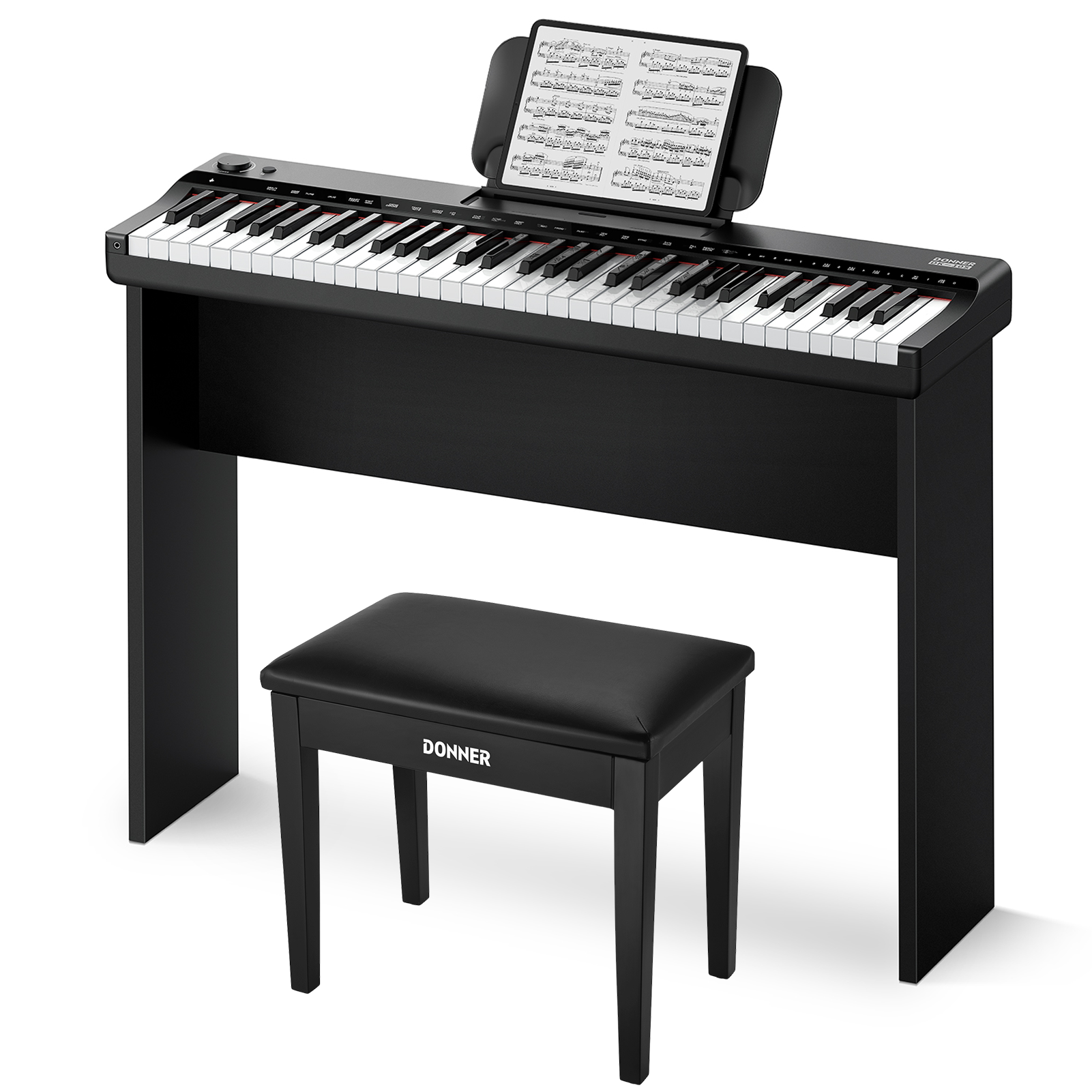 Donner DK-10S Elektronisches Keyboard, Keyboard + Klavierhocker Donner DK-10S Elektronisches Keyboard, Keyboard + Klavierhocker von Donner