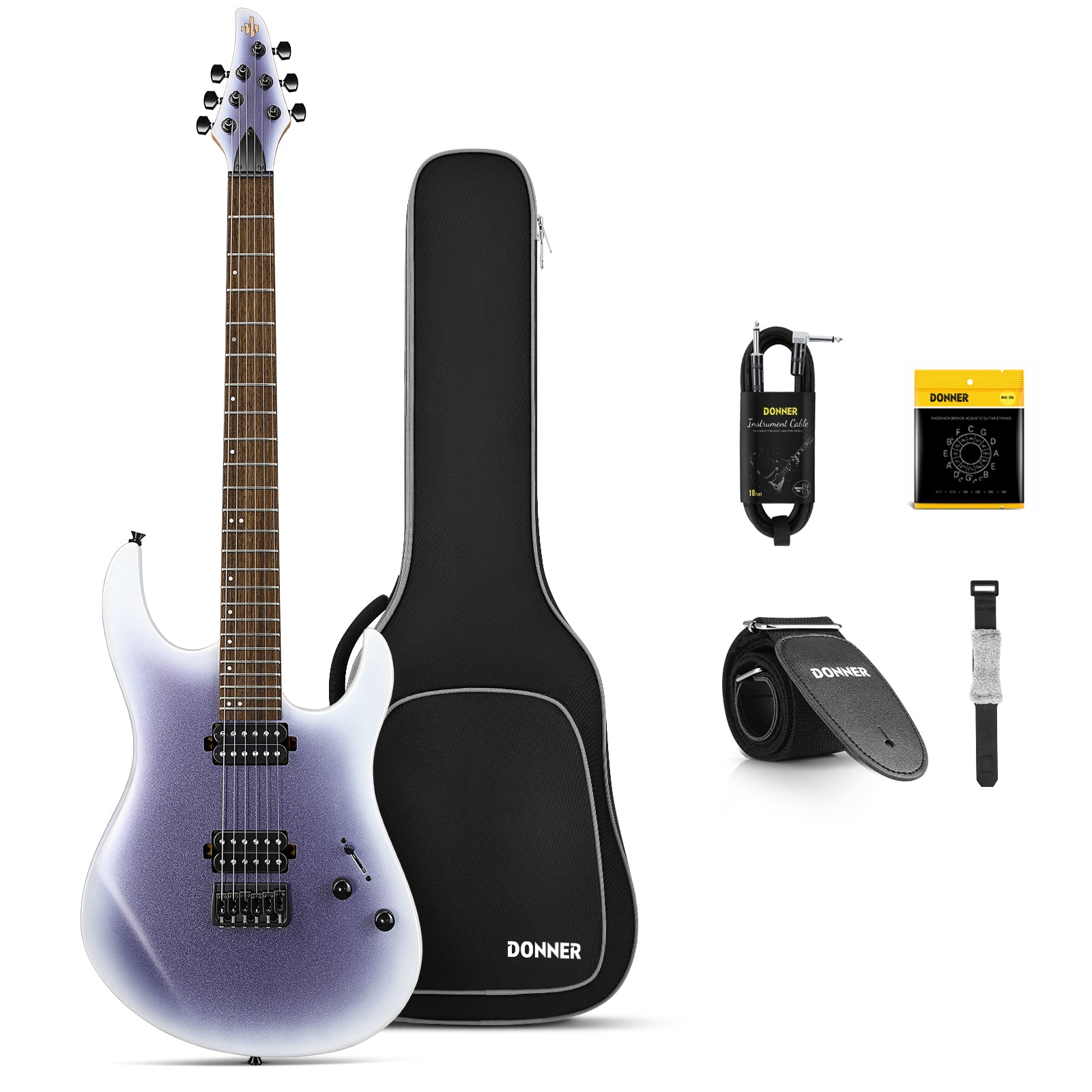 Donner DMT-100 E-Gitarre Metall, Lila Donner DMT-100 E-Gitarre Metall, Lila von Donner