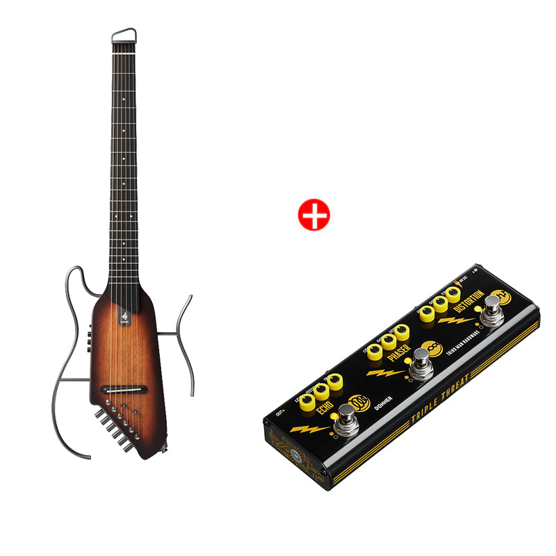 Donner HUSH-I Tragbare Reisegitarre Leise Leichtgewicht, Sunburst / Gitarre + JW Pedal Donner HUSH-I Tragbare Reisegitarre Leise Leichtgewicht, Sunburst / Gitarre + JW Pedal von Donner