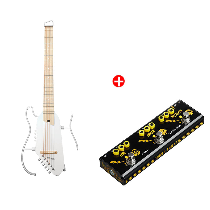 Donner HUSH-I Pro Gitarre Multi-Sound-Modus Tragbare Reisegitarre, Weiß / Gitarre + JW Pedal Donner HUSH-I Pro Gitarre Multi-Sound-Modus Tragbare Reisegitarre, Weiß / Gitarre + JW Pedal von Donner