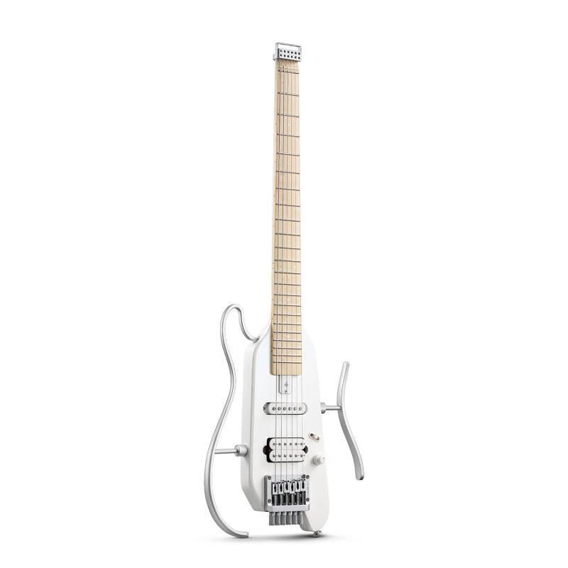 Donner HUSH™ X E-Gitarre Traveler Gitarre Ultra-Light für Unterwegs, Weiß / Gitarre von Donner