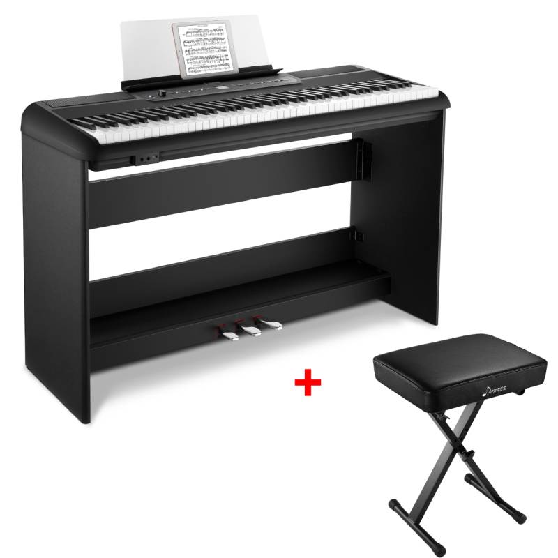Donner SE-1 Digitalpiano mit 88 Tasten, Schwarz / Piano + X-Förmig Klavierhocker Donner SE-1 Digitalpiano mit 88 Tasten, Schwarz / Piano + X-Förmig Klavierhocker von Donner