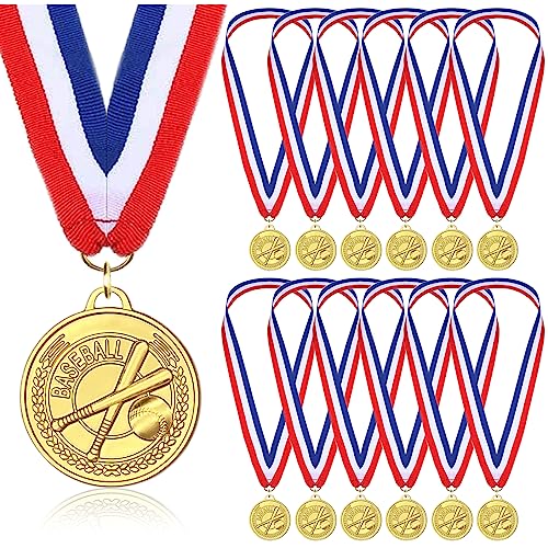 Donrime 12 Stück Medaillen Baseball für eine Kindergeburtstags, Goldmetallmedaille Baseball Geburtstagsfeier für Jungen, Kinder, Erwachsene von Donrime