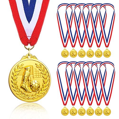 Donrime 12 Stück Medaillen Fußball für eine Kindergeburtstags, Goldmetallmedaille Fussball Geburtstagsfeier für Jungen, Kinder, Erwachsene Donrime 12 Stück Medaillen Fußball für eine Kindergeburtstags, Goldmetallmedaille Fussball Geburtstagsfeier für Jungen, Kinder, Erwachsene von Donrime
