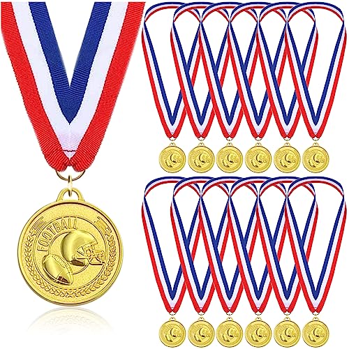 Donrime 12 Stück Rugby Medaillen für eine Kindergeburtstags, Amerikanischer Fußball Goldmetallmedaille Amerikanischer Fußball Geburtstagsfeier für Jungen, Kinder, Erwachsene von Donrime