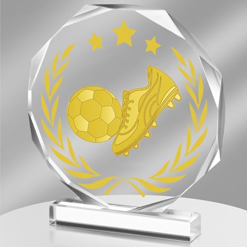Donrime Fußball-Trophäe aus Acryl, Sport-Trophäe, Auszeichnung, Fußballschild, Andenken, Fußballspiel, Geschenk, Spielpreis für Fußballteam, Athleten, Trainer, Club-Mitglied, Fußballliebhaber, Donrime Fußball-Trophäe aus Acryl, Sport-Trophäe, Auszeichnung, Fußballschild, Andenken, Fußballspiel, Geschenk, Spielpreis für Fußballteam, Athleten, Trainer, Club-Mitglied, Fußballliebhaber, von Donrime
