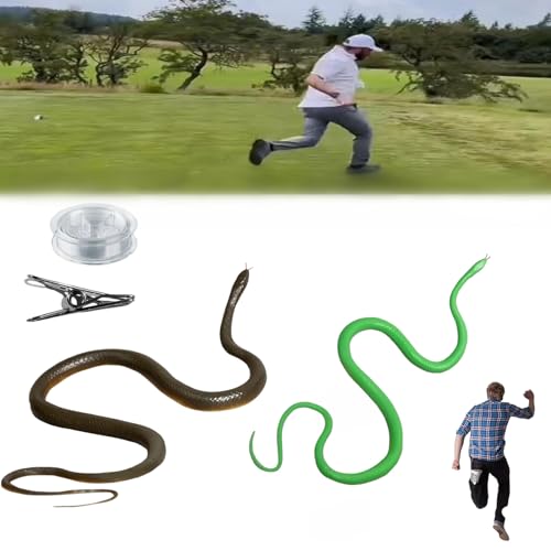 Donubiiu Golf Snake Prank with String and Clip, Snake Prank with String Clip, Clip On Snake Prank for Teasing Friends, Clip On Snake Prank (2PCS-B) von Donubiiu