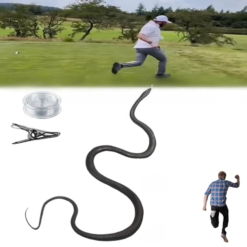 Donubiiu Golf Snake Prank with String and Clip, Snake Prank with String Clip, Clip On Snake Prank for Teasing Friends, Clip On Snake Prank (Black) von Donubiiu