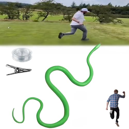 Donubiiu Golf Snake Prank with String and Clip, Snake Prank with String Clip, Clip On Snake Prank for Teasing Friends, Clip On Snake Prank (Green) von Donubiiu