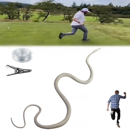 Donubiiu Golf Snake Prank with String and Clip, Snake Prank with String Clip, Clip On Snake Prank for Teasing Friends, Clip On Snake Prank (White) von Donubiiu