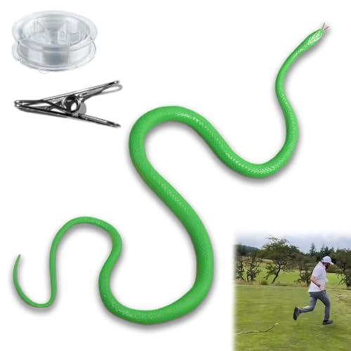 Donubiiu Snake Prank with String Clip - Clip on Snake Prank, DIY Assembled Snake Prank Kit, Realistic Clip on Snake Prank for Endless Laughs (Green,1 Pcs) von Donubiiu