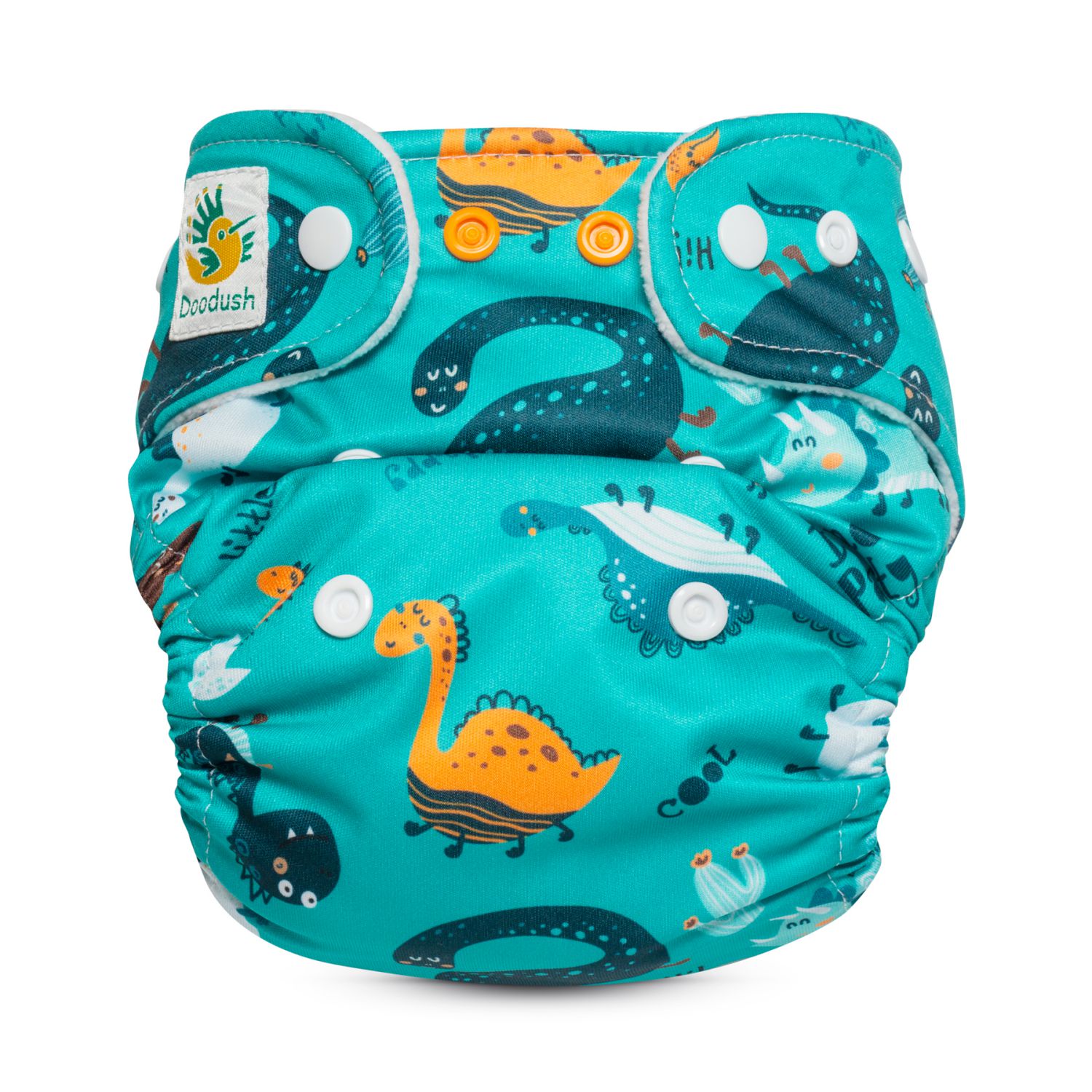 Doodush Mikrofleece Pocket ohne Einlage - Turquoise Dinos Größe 3 (9 - 18 kg) von Doodush