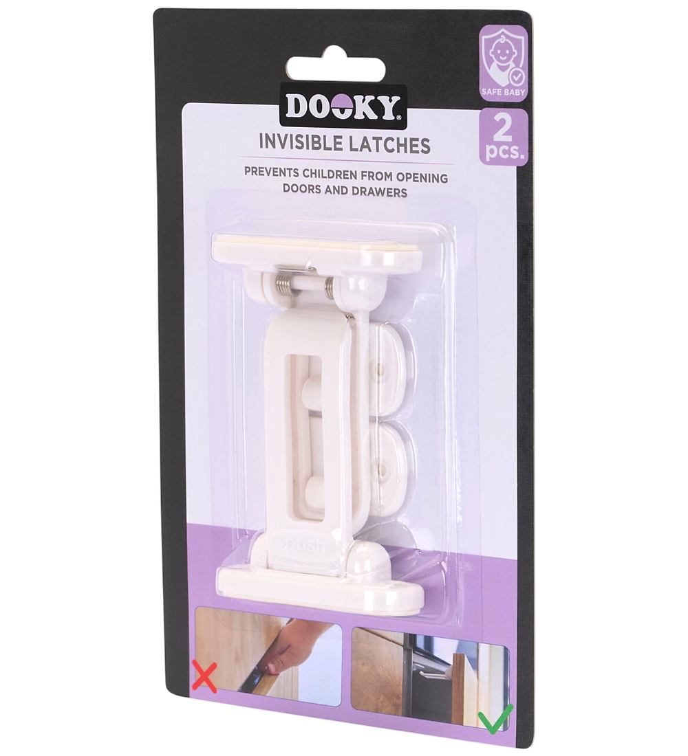 Dooky Kindersicherung für Schränke/Schubladen - 2 st. - Weiß - Dooky - One Size - Sicherheitsausrüstung von Dooky