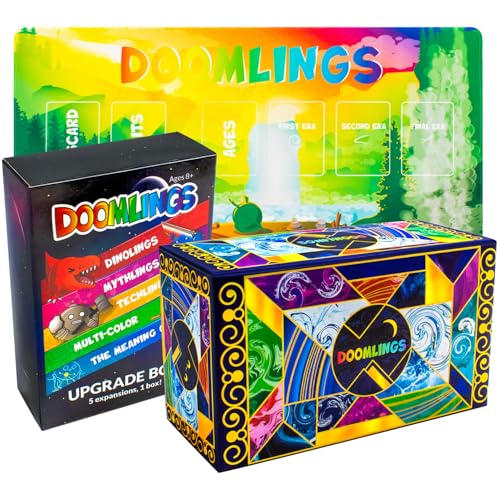 Doomlings Kartenspiel (Deluxe-Bundle) – Strategisches Familien-Kartenspiel | Tolles Geschenk für Erwachsene, Jugendliche & Kinder | 2-6 Spieler ab 10 Jahren. Mit 5 Erweiterungen und Einer Spielmatte Doomlings Kartenspiel (Deluxe-Bundle) – Strategisches Familien-Kartenspiel | Tolles Geschenk für Erwachsene, Jugendliche & Kinder | 2-6 Spieler ab 10 Jahren. Mit 5 Erweiterungen und Einer Spielmatte von Doomlings