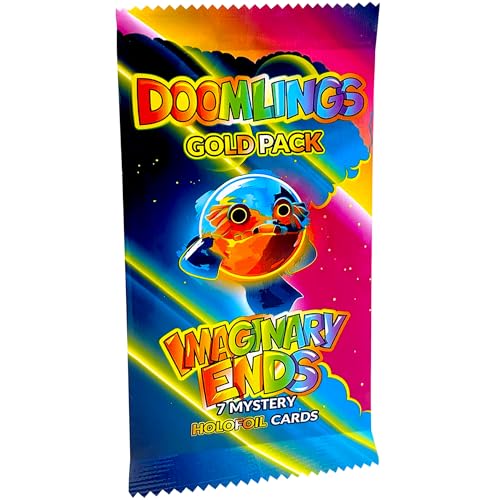 Doomlings Kartenspiel: Imaginary Ends Expansion – Sammlerfigur Mystery Holofoils Gold-Pack (7 neue Holofoils), 2–6 Spieler, ab 7 Jahren, 1 Stück von Doomlings