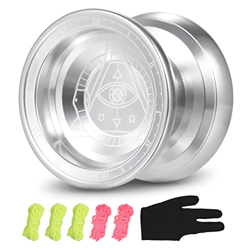 Doorslay Nicht reagierendes Yoyo Professionelles Competitive Aluminiumlegierung Yoyo Ball für Kinder Geschenk,Anfänger,fortgeschrittene Yoyo Spieler mit 5 Saiten & Handschuhen von Doorslay