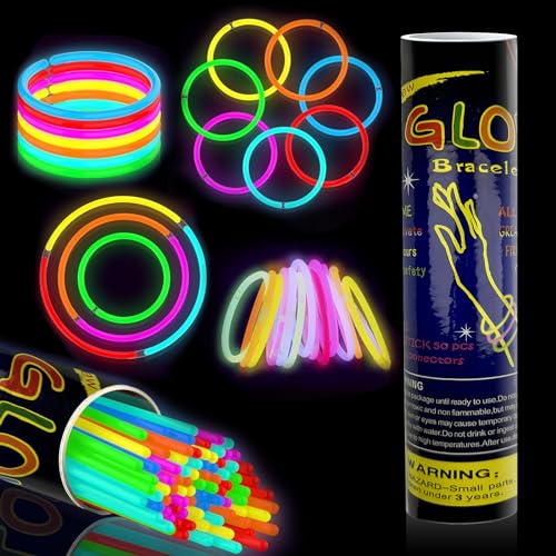 Dora Sicom Knicklichter Leuchtstäbe - Stück Knicklichter Kinder Armreifen Knicklichter mit Verbinder vielfarbig Knicklichter Festival Ausrüstung Leuchtstäbe Knicklichter Party von Dora Sicom